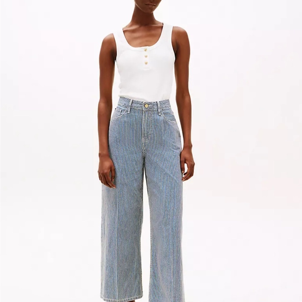 Tommy Hilfiger Blue Striped Flare Jeans